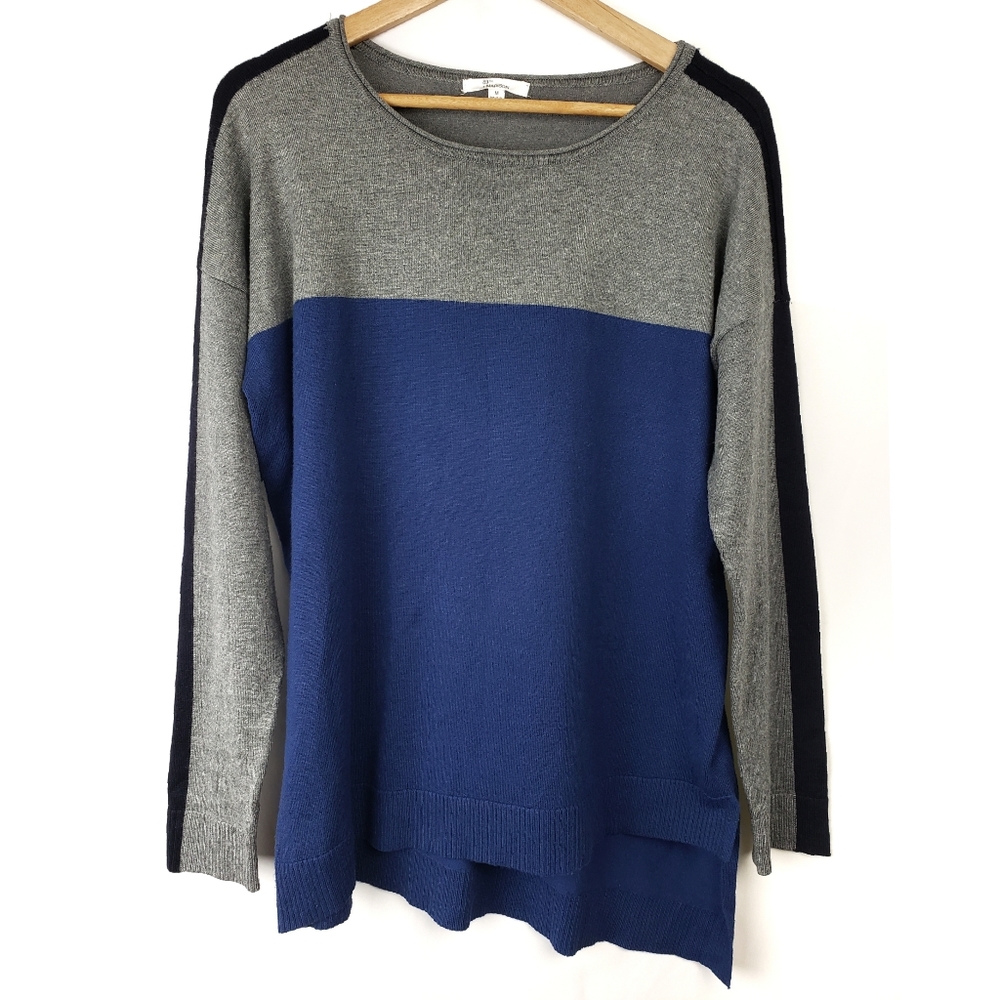 89th & Madison Blue Color Block Sweater A Line